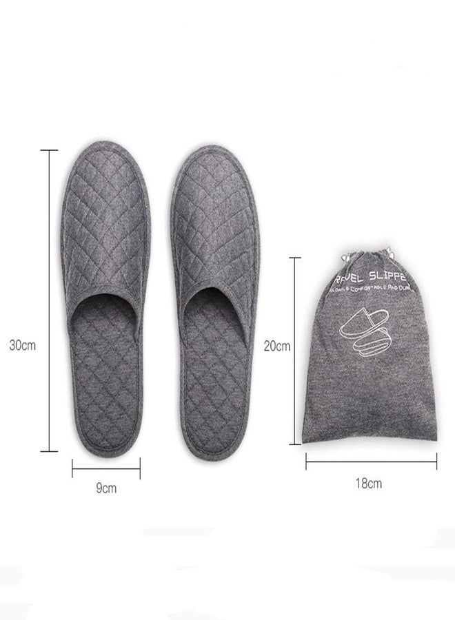 Ibluelover 2 Pairs Portable Travel Spa Slippers Foldable Flat Closed Toe Home Shoes with Non-Slip Sole Spa Hotel Slippers Washable Guest Room Cotton Indoor House Shoes Business Trip Flight Footwear - Image 2